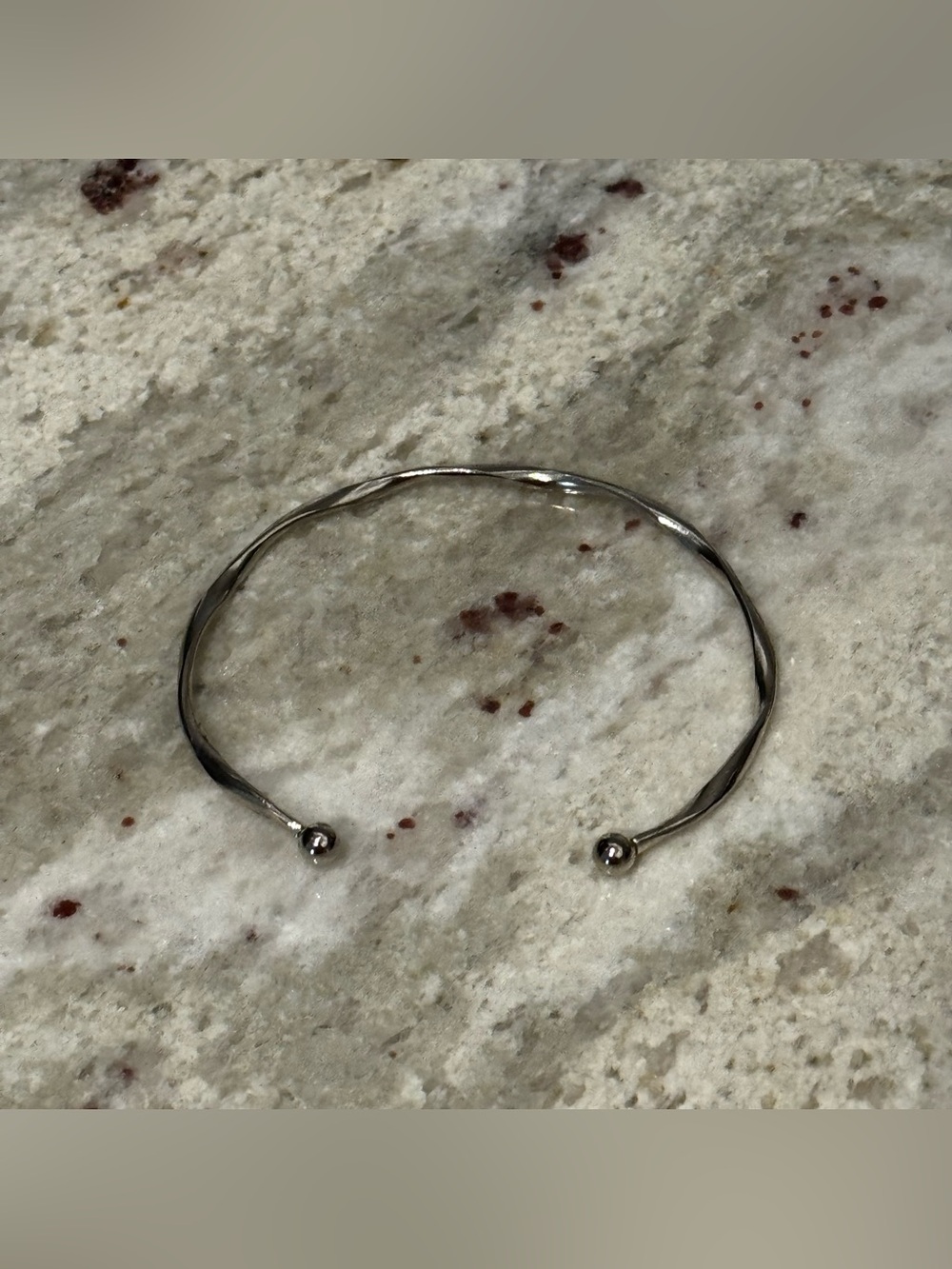 Silver-Tone Twisted Open Cuff Bracelet